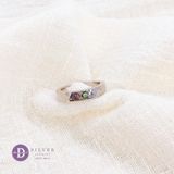  Handmade Hammer Sapphire Stone Sterling Silver Ring - Nhẫn Nam Bạc 925 Đá Sapphire 2409NH Ddreamer 