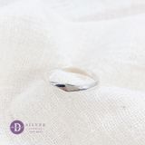  Personalised Basic Flat Surface Wire Sterling Silver Ring - Nhẫn Bản Trơn Khắc Chữ 2466NT 