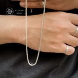  Dây Chuyền Trơn Premium - Kiểu Dây Hộp Trụ 3li -  Dây chuyền Bạc 925 - Silver 925 Necklace Basic Chain Ddreamer - 1221DCT 