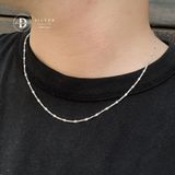  Dây Chuyền Trơn - Kiểu 1 Mặt Thoi Dẹp/1 Ống Trụ Móc Máy - Dây chuyền Bạc 925 - Silver 925 Necklace Basic Chain Ddreamer - 1147DCT 