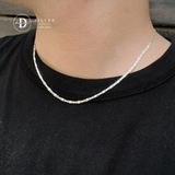  Dây Chuyền Trơn - Kiểu Mặt Chữ Nhật Dẹp Dày 2li - Dây chuyền Bạc 925 - Silver 925 Necklace Basic Chain Ddreamer - 1149DCT 