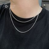  Dây Chuyền Trơn Premium - Kiểu Dây Hộp Trụ 1.5li  - Dây chuyền Bạc 925 - Silver 925 Necklace Basic Chain Ddreamer - 1129DCT 