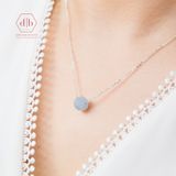  Dây Chuyền Đá Aquamarine Vát - Dây Chuyền Bạc Mix Đá Phong Thuỷ Thiên Nhiên Cho Mệnh Mộc/Thủy 