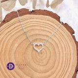  Dây Chuyền Nữ Trái Tim Line Đính Đá -Dây Chuyền Bạc 925- Sparkling Heart Line - Silver 925 Ddreamer Jewelry-1160DCH 