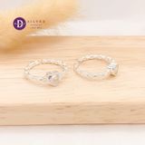  Nhẫn Đá Trái Tim Đai Xích Cá Tính - Nhẫn Tặng Bạn Gái Dịp Valentine - Heart Chain Freesize Silver Ring 2525NH 