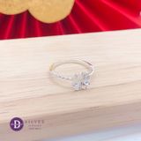  Lucky Flower Ring - Nhẫn Nữ Bạc 925 Cỏ 4 Lá Đính Đá May Mắn Ddreamer 2670NH 