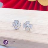  Lucky Flower Silver Earrings - Bông Tai Cỏ 4 Lá Đính Đá Bạc 925 - Ddreamer - 3084BTH 