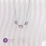  3 Round Edge Baguette Stone Silver Necklace - Dây Chuyền 3 Viên Đá Baguette Bạc 925  - Ddreamer 1213DCH 