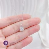  Square Diamond Button Silver Necklace - Dây Chuyền Đá Vuông Nhỏ 6mm Thanh Lịch Bạc 925  - Ddreamer 1208DCH 