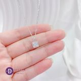  Square Diamond Button Silver Necklace - Dây Chuyền Đá Vuông Nhỏ 6mm Thanh Lịch Bạc 925  - Ddreamer 1208DCH 