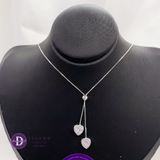  Running White Heart Stone Freesize Silver Necklace - Dây Chuyền Trái Tim Đính Đá Thanh Lịch Bạc 925  - Ddreamer 1205DCH 