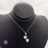  Running White Heart Stone Freesize Silver Necklace - Dây Chuyền Trái Tim Đính Đá Thanh Lịch Bạc 925  - Ddreamer 1205DCH 