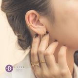  Thick Wave Silver Line Earcuff - Hoa Tai Kẹp Vành Xi Vàng Kiểu Gợn Sóng - 2759EC 