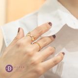  Athena Arrow Gold Plated Silver Ring - Nhẫn 2 Mũi Tên Xi Vàng 428NH 