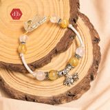  Vòng Tay Tỳ Hưu Citrine/Moonstone/Thạch Anh Tóc Vàng Phối Charm Bạc 925 - Vòng Tay Đá Phong Thủy Mix Charm Bạc 925 Phù Hợp Mệnh Kim-Thổ 