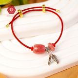  Vòng tay dây cứng đá Lu Thống Đào Hoa mix Charm Bạc 925 - Gemstone Bracelets Ddreamer 