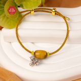  Vòng tay dây cứng đá Lu Thống Mắt Hổ mix Charm Bạc 925 - Gemstone Bracelets Ddreamer 