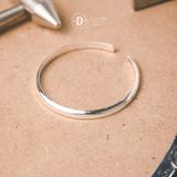  Kiềng Cuff Trơn Đơn Giản - Kiềng Bạc Minimal Unisex - Kiềng Love Life Statement Silver Bangle 