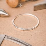  Kiềng Bạc Bản Vuông Minimal Đơn Giản Dành Cho Nam - Handmade Rectangle Wire Silver Bangle For Men - Ddreamer 