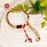  Vòng Dây Thắt Lu Thống Đá Garnet - Vòng Thắt Dây Thủ Công Đá Phong Thủy Chiêu Tài Lộc Ddreamer 