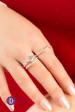  Nhẫn Bộ 3 Chiếc Bạc 925 - Nhẫn Premium Đá Chủ 7li 5 Chấu & 2 Nhẫn Line Đá - Silver 925 Ring Set - P2618NH Ddreamer 