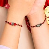  Vòng Tay Dây Thắt Đá Hắc Nguyệt Quang - Vòng Thắt Thủ Công Phối Charm Bạc 925 