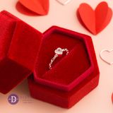  Nhẫn Đá Trái Tim Đai Xích Cá Tính - Nhẫn Tặng Bạn Gái Dịp Valentine - Heart Chain Freesize Silver Ring 2525NH 