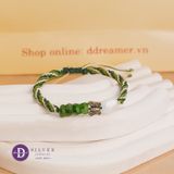  Vòng Thắt Đá Lu Thống Chiêu Tài Lộc Đá MoonStone & Đá Diopside Xanh Lá - Charm Bướm Bạc 925 - Ddreamer 