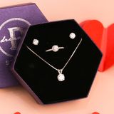  Jewelry Gift Set - Bộ Trang Sức Gemstone Button Đính Đá CZ Trẻ Trung, Nữ Tính - Button CZ Gift Set 