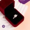 Nhẫn Nữ Đá Moissanite 6li Bạc 925 Cao Cấp Xi Kim - Nhẫn Moissanite Ổ Đá Vuông 2 Line Đá Halo Đai Đá Baguette Moissanite MR015