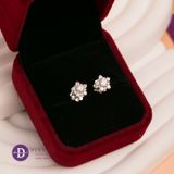  Bông Tai Nữ Đính Đá Moissanite 3.6Li - Bông Tai Bạc 925 Xi Kim Cao Cấp Kiểu Hoa Tuyết Đính Full Moi -  Moissanite Sterling Silver Earrings MBT027-2 