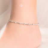  Premium Line Dottie Silver Anklet Bracelet - Lắc Chân Bi Xoắn & Vát - Lắc Chân Bạc 925 447LCT 