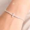 Sparkling Cross 1.5mm Freesize Silver Bracelet - Vòng Tay Dây Rút Thánh Giá Đính Đá  1301VTH