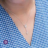  Big Falling Arrow Silver Necklace - Dây Chuyền Mũi Tên Đính Đá Bạc 925 202DCH 