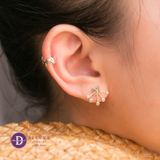  Swift Silver Earring - Hoa Tai Bạc 925  Hoa Tai 5 Tia Đá Tròn - 192BTH - Ddreamer 