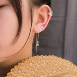  Brush Cube Long Silver Earring - Hoa Tai Bạc 925 Xỏ Dài Kiểu Khối Hộp Nhám Tòn Ten - 3113BTH - Ddreamer 