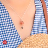  Mặt Dây Chuyền Đá Sunstone Tăng Khả Năng Sáng Tạo-  Dây Chuyền Bạc 925 Mix Đá Thiên Nhiên - Dây Chuyền Đá Phong Thuỷ 