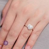  Nhẫn Trái Tim Đính Đá Lấp Lánh - Sparkling Heart Silver Ring - Quà Valentine Cho Bạn Gái 1819NH 