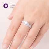  Nhẫn Đá Moissanite Đá Chủ 6li - Ổ Vuông Bản 2 Line Đá Moi- Nhẫn Bạc 925 Cao Cấp Đính Moissanite 6mm Sterling Silver Ring 