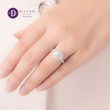  Nhẫn Đá Moissanite Đá Chủ 6.3li - Chop Halo Tròn - Nhẫn Bạc 925 Cao Cấp Đính Moissanite 6mm Sterling Silver Ring 