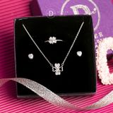  Jewelry Gift Set - Bộ Trang Sức Cỏ 4 Lá Đính Đá CZ Sang Trọng - Lucky Flower Gift Set 