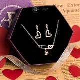  Jewelry Gift Set - Bộ Trang Sức Heart Pin Đính Đá CZ Sang Trọng - Heart Gift Set 
