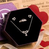  Jewelry Gift Set - Bộ Trang Sức Oval Heart & Falling Đính Đá CZ Sang Trọng - Heart Gift Set 