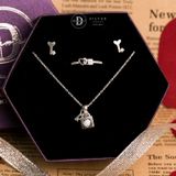  Jewelry Gift Set - Bộ Trang Sức Simple Heart Lock & Key Trẻ Trung, Thanh Lịch - Heart Gift Set 