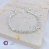  Thick Braid Pure Silver 999 Bracelets - Vòng Tay Bạc 999 Khoá S & 2 Chuông 1262VTT 