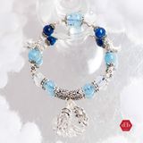  Vòng Đá Lu Thống Topaz Kết Hợp Aquamarine, Sapphire & Moonstone Phối Charm Foxy Tassel 