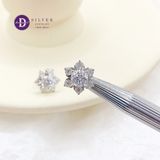  Bông Tai Nữ Đính Đá Moissanite 5Li - Bông Tai Bạc 925 Kiểu Hoa Tuyết Đính Full Moi - Moissanite Earrings MBT018 