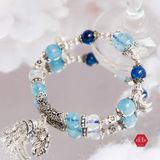  Vòng Đá Lu Thống Topaz Kết Hợp Aquamarine, Sapphire & Moonstone Phối Charm Foxy Tassel 