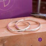  Kiềng Cuff Trơn Đơn Giản - Kiềng Bạc Minimal Unisex - Kiềng Love Life Statement Silver Bangle 