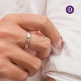  Handmade Hammer Sapphire Stone Sterling Silver Ring - Nhẫn Nam Bạc 925 Đá Sapphire 2409NH Ddreamer 